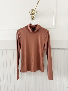 Everyday Slim Turtleneck Long Sleeve Top — Rusty Rose